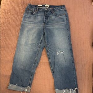 Universal Thread Medium Blue High-Rise Distressed Straight Jeans